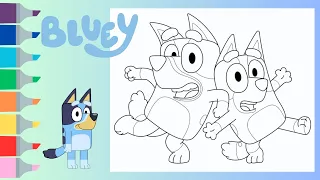 Bluey Coloring Book Pages | Bluey, Bingo, Bandit, Chilli | Speed Coloring Bluey