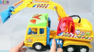 Kidschanel   뽀로로 포크레인 자동차 장난감 Pororo Excavator Toy погрузчик мультфильмы про машинки Игрушки