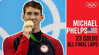 Every Michael Phelps 🇺🇸gold medal final lap!