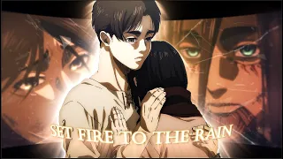 |-| 🕊️ Eren's Death 🕊️ |-| Set Fire To The Rain |-| AOT ◂ 𝙰𝙼𝚅 ∫ 𝙴𝙳𝙸𝚃 ┆▸ 4K