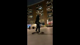 Electric Skateboard Slide sesh + bail, crash, fail