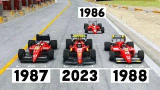 Ferrari F1 2023 vs Ferrari F1 1986-1987-1988 - Imola GP