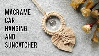 How to make Macrame Suncatcher | Macrame Car Charm | Easy Macrame suncatcher | Macrame Car Hanging