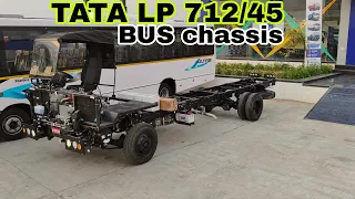 Tata lp 712/45 bus chassis detailed review 125hp engine 6 tyre air break