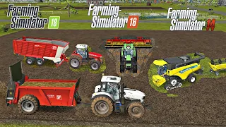 FS14 v FS16 v FS18. Gameplay. 3 in 1. Timelapse.