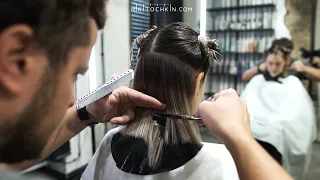 PERFECT BOB HAIRCUT: how to create quick line and messy styling