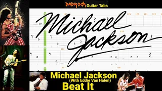 Beat It - Michael Jackson - Guitar + Solo + Bass TABS Lesson (Request)