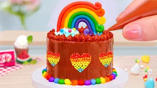 Rainbow Chocolate Cake 🌈  Perfect Miniature Rainbow Cake Decorating Recipe 🌈 1000+ Miniature Ideas