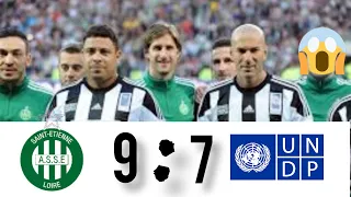 EVEN FAT AND RETIRED RONALDO PHENOMENON MARKS HAT TRICK AND ZIDANE DID IT IN THIS FRIENDLY MATCH