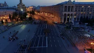 Видео репетиции военного парада в Киеве с воздуха