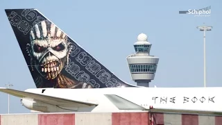 Iron Maidens "Ed Force One" arrives at Schiphol