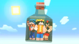 ¡ATRAPADOS EN UNA BOTELLA EN MINECRAFT! 😱 (Los Compas Minecraft Survival)