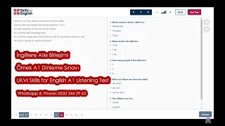 PSI Skills for English UKVI Listening Test A1 - İngiltere Aile Birleşimi Dinleme Sınavı