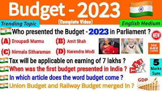 Union Budget 2023-24 Analysis in English | Highlights | MCQ | Important Questions Current Affairs Gk