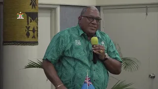 H.E the President received iTatau presentation from The Flying Fijians National Rugby Team