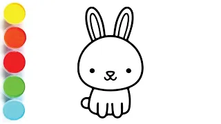 How to Draw Cute Rabbit Drawing For Kids, Painting and Coloring For Kids, Toddlers