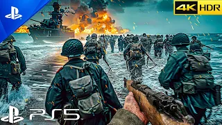 D-Day Realistic Ultra Graphics Gameplay 4K 60FPS Call of Duty: WWII PS5 GAMES