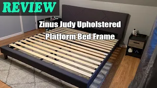 Review Zinus Judy Upholstered Platform Bed Frame 2022