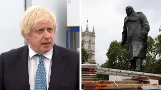 Boris Johnson says it's 'absurd and wrong' that Winston Churchill statue is at risk of attack