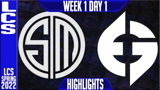 TSM vs EG Highlights | LCS Spring 2022 W1D1 | Team Solomid vs Evil Geniuses