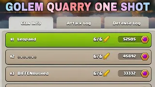 Golem Quarry One Shot Attack District Base | Clan Capital Level 10