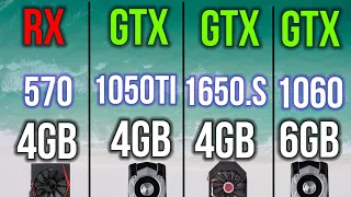 RX 570 4GB VS GTX 1050TI 4GB VS GTX 1060 6GB VS GTX 1650 SUPER ON 1080P + 9900K BEST VALUE GPU 2022