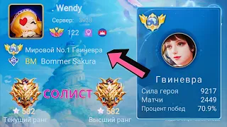 ТОП 1 МИРА ГВИНЕВРА ПОКАЗЫВАЕТ ФАНТАСТИЧЕСКУЮ ИГРУ / MOBILE LEGENDS