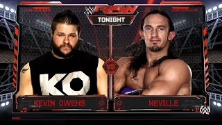 WWE Raw 12/28/15 Neville vs Kevin Owens 2K16 Gameplay results