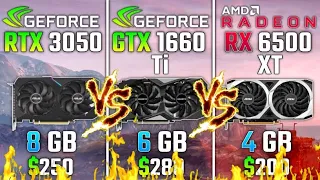 RTX 3050 vs GTX 1660Ti vs RX 6500XT