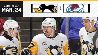 GAME RECAP: Penguins at Avalanche (03.24.24) | Sidney Crosby's Four-Point Game