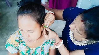 ear piercing vlog of village girl / Nandini's creation #bengalivlog