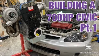 BUILDING A 700HP B18C TURBO CIVIC EM1 COUPE!!!