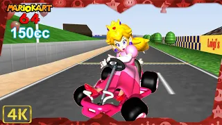 Mario Kart 64 for N64 ⁴ᴷ Full Playthrough (All Cups 150cc, Peach gameplay)