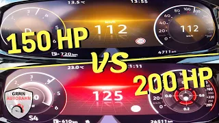 VW Golf 8 GTD vs 2.0 TDI 🏁 | 100-200 km/h ACCELERATION