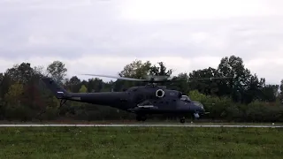 Flights of MI-35M helicopters of participants of the Russian Serbian exercise "BARS 2021"