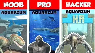 NOOB vs PRO vs HACKER - AQUARIUM BUILD CHALLENGE in ANIMAL REVOLT BATTLE SIMULATOR