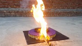 Man Cooks Fried Eggs Using Matches