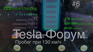 Техн. Информация Tesla Model 3, рекуперация при спуске, расход при 130 км.ч, на 270 км.+ 4 градуса