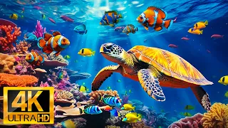 Aquarium 4K Video ULTRA HD - Sea Animals with Relaxing Music - Rare & Colorful Sea Life