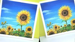 Sun flower Field Landscape Acrylic Painting #31