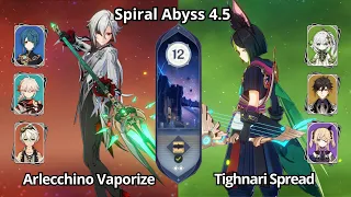 C0 Arlecchino Vaporize & C1 Tighnari Spread  - Spiral Abyss 4.5 Floor 12 Genshin Impact