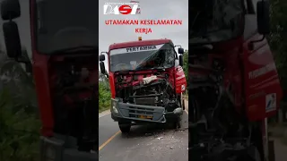 Kecelakaan mobil Tangki!Utamakan Keselamatan Kerja.SAFETY FIRST.#shorts