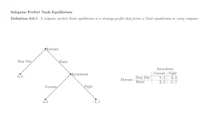 Game Theory 28: Subgames, Subgame Perfect Nash Equilibrium, and Backwards Induction