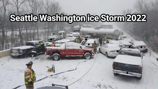 Seattle ice Storm 2022 | Cars & People Slipping On ice | Winter Storm In USA | #seattleicestorm