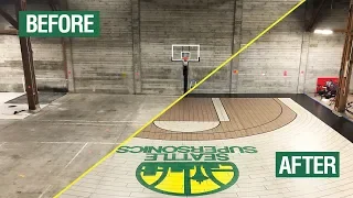 Custom Seattle Supersonics Basketball Court Using Concrete Overlay | How To Video