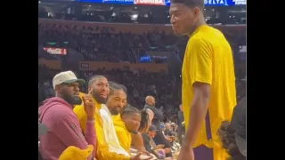 Lebron James refused to give his seat to Rui Hachimura