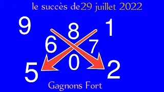 LA CROIX DU JOUR DE 29 JUILLET 2022 DE LOTTO ET LE CALCUL DES PIONS FORT POUR TOUT PAYS