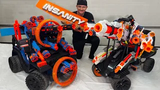 XSHOT TANK vs NERF WAR CAR