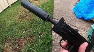 test firing my new Mac11 CO2 blaster.