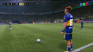 Valentín Barco con un remate peligroso - Palmeiras vs. Boca - Libertadores 2023